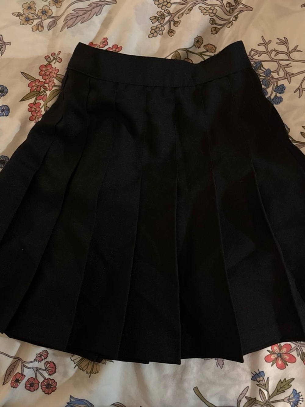 Los Angeles Apparel Black Pleated Circle Skater Skirt